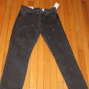 H&M High Waist Vintage Fit Studded Jeans Size 29